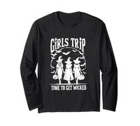 Ragazze Trip Time To Get Wicked Halloween Salem Witch Womens Maglia a Manica