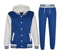 Ragazze Tuta Bambini Baseball Top Pantaloni da Jogging Unisex Completo 5-13Yr