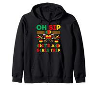 Ragazze Viaggio Nero Melanina Afro Americano Juneteenth Wine Party Felpa con Cappuccio