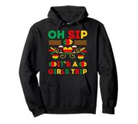 Ragazze Viaggio Nero Melanina Afro Americano Juneteenth Wine Party Felpa con Cappuccio