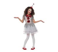Ragazze Vintage Clown Costume Spaventosa Circo Halloween Bambini Età 4-12