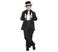 Ragazzi Abito Completo Gangster Costume Gessato Mafia Bugsy Malone Costume