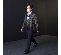 Ragazzi Bambini Lustrini Smoking Giacca Cappotto Blazer Costume Lucido Abito Top