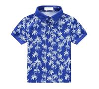 Ragazzi Button Down Camicie Hawaiane Polo Aloha Manica Corta Camicia Tropicale Carino Spiaggia Tee Top Bambini Cool School Uniforme Ragazzi Vestiti, Blu scuro, 4-5 Anni