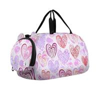 Ragazzi Carry on Duffel Weekend Duffel Pernottamento Carino Koala Faces Giallo Chiaro Ragazze Duffle Bags Viaggio Tote Scarpa Scomparto, Cuore Colorato Rosa Viola, classico