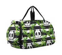 Ragazzi Carry on Duffel Weekend Duffel Pernottamento Carino Koala Faces Giallo Chiaro Ragazze Duffle Bags Viaggio Tote Scarpa Scomparto, Panda Bear Verde Bambù A Strisce, classico
