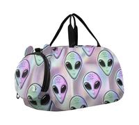 Ragazzi Carry on Duffel Weekend Duffel Pernottamento Carino Koala Faces Giallo Chiaro Ragazze Duffle Bags Viaggio Tote Scarpa Scomparto, Cartone animato Alien Black Eyes Pastello, classico