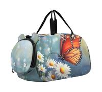 Ragazzi Carry on Duffel Weekender Pernottamento Viaggio Duffle Borse Ragazze Tote Palestra Duffle Bambini Bagaglio Divertente Rane Funghi, fiori margherite bianche farfalla, classico