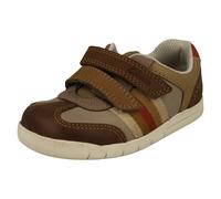 Ragazzi Clarks Denari Righe Chiusura a Strappo Scarpe