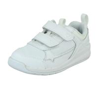 Boys Clarks Orbit Sprint Scarpe Trainer Casual in Pelle Hook & Loop Nero Bianco