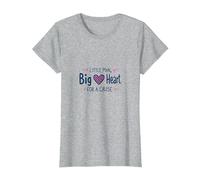 Ragazzi Consapevolezza del Cancro al Seno Little Man Big Heart Cause Maglietta, Donna, Grigio Melange, XL
