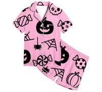 Ragazzi E Ragazze Pigiama Halloween Morbidi Pigiami Kawaii Che Si Illumina al Buio Bambina Invernale Due Pezzi Casa in Abbigliamento per La Halloween,