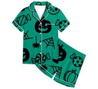 Ragazzi E Ragazze Pigiama Halloween Morbidi Pigiami Kawaii Che Si Illumina al Buio Bambina Invernale Due Pezzi Casa in Abbigliamento per La Halloween,