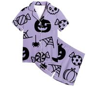 Ragazzi E Ragazze Pigiama Halloween Morbidi Pigiami Kawaii Che Si Illumina al Buio Bambina Invernale Due Pezzi Casa in Abbigliamento per La Halloween,