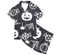 Ragazzi E Ragazze Pigiama Halloween Morbidi Pigiami Kawaii Che Si Illumina al Buio Bambina Invernale Due Pezzi Casa in Abbigliamento per La Halloween,