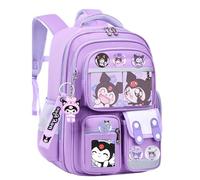 Ragazzi e ragazze sacchetto di scuola e astuccio 2 pezzi set, scuola elementare adolescente Kawaii borsa con carta distintivo e simpatico ciondolo,Style 4,lager