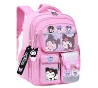 Ragazzi e ragazze sacchetto di scuola e astuccio 2 pezzi set, scuola elementare adolescente Kawaii borsa con carta distintivo e simpatico ciondolo,Style 5,small