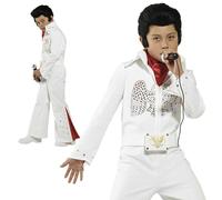 Ragazzi Elvis Presley Costume Bambini Rock N Rotolo Stella King Età 4-12