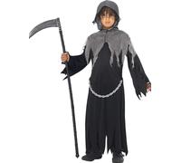 Ragazzi Grim Reaper Costume da Halloween Phantom Spaventosa Evil Vestaglia Nuovo