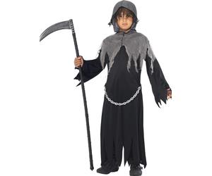Ragazzi Grim Reaper Costume da Halloween Phantom Spaventosa Evil Vestaglia Nuovo