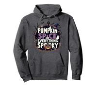 Ragazzi Halloween Pumpkin Spice e Tutto Spooky Felpa con Cappuccio, Unisex per Adulti, Grigio Scuro, L