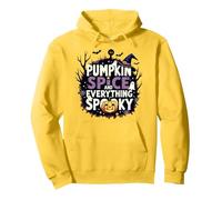 Ragazzi Halloween Pumpkin Spice e Tutto Spooky Felpa con Cappuccio, Unisex per Adulti, Limone, L