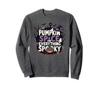 Ragazzi Halloween Pumpkin Spice e Tutto Spooky Felpa, Unisex per Adulti, Grigio Scuro, L