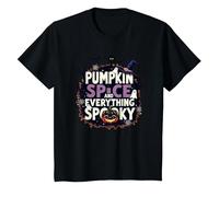 Ragazzi Halloween Pumpkin Spice e Tutto Spooky Maglietta, Bambini, Nero, 4 Anni