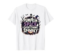 Ragazzi Halloween Pumpkin Spice e Tutto Spooky Maglietta, Uomo, Bianco, L