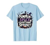 Ragazzi Halloween Pumpkin Spice e Tutto Spooky Maglietta, Uomo, Celeste, L