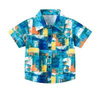 Ragazzi Hawaiian Estate Button Down Camicie Manica Corta Cartoon Ragazze Bambini Turistico Costume Luau Aloha Camicie Vacanza Spiaggia Casual Cool Risvolto Carino Floreale Colorato Grafica Alla Moda