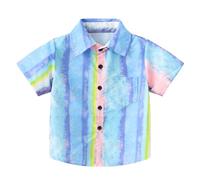 Ragazzi Hawaiian Estate Button Down Camicie Manica Corta Cartoon Ragazze Bambini Turistico Costume Luau Aloha Camicie Vacanza Spiaggia Casual Cool Risvolto Carino Floreale Colorato Grafica Alla Moda