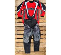 Ragazzi Motocross Kit One Industries Nero Atom Pantaloni / Mgmx Maglia Rosso