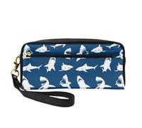 Ragazzi nautici degli squali, Borsa per il trucco Borsa per cosmetici Borsa da viaggio portatile da toilette Astuccio in pelle per donne e ragazze