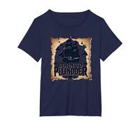 Ragazzi Pirata Nati per saccheggiare un'avventurosa Caccia al Tesoro Maglietta, Donna Plus-Size, Navy, 3X
