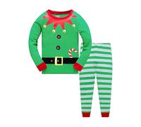 Ragazzi più Grandi Pigiama per Ragazzi Bambini Bambino Elfo Pigiami Due Pezzi Biancheria da Notte Manica Lunga Pjs Set Taglia 9-10 Anni 10T Regalo di Ringraziamento di Halloween di Natale