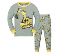 Ragazzi più Grandi Pigiama per Ragazzi Bambini Bambino Escavatore Pigiami Due Pezzi Biancheria da Notte Manica Lunga Pjs Set Taglia 7-8 Anni Regalo di Ringraziamento di Halloween di Natale