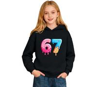 Ragazzi Ragazze 67 Maglione Felpe 6 7 Numero Stampato Pullover Top Autunno Caldo Sei Sette Manica Lunga Tunica Top Vacanza Carnevale Ragazza Costume, Nero , 1-2 Years
