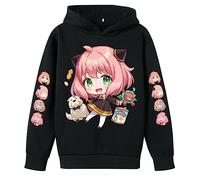 Ragazzi Ragazze Anime Spy x Family Felpa con Cappuccio Anya Forger Cartoon Felpa a Maniche Lunghe Pullover Anya Forger Cosplay