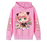 Ragazzi Ragazze Anime Spy x Family Felpa con Cappuccio Anya Forger Cartoon Felpa a Maniche Lunghe Pullover Anya Forger Cosplay