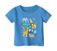 Ragazzi Ragazze Bambini Estate Manica Corta Top Cartoon 2025 Sport Loose T Shirt Cute Graphic Casual Trendy Western Beach Tshirt Tees Shirt Tee Shirt Bambini Ragazzi Ragazze, Blu, 6-7 Anni