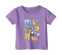 Ragazzi Ragazze Bambini Estate Manica Corta Top Cartoon 2025 Sport Loose T Shirt Cute Graphic Casual Trendy Western Beach Tshirt Tees Shirt Tee Shirt Bambini Ragazzi Ragazze, Viola, 6-7 Anni