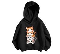 Ragazzi Ragazze Felpa con Cappuccio Top a Tunica per Bambina Bambini Cartoon Stampa Felpe Moda Casual Maglietta Girocollo Sweatshirt Perfetta Autunno e Inverno