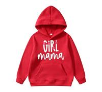 Ragazzi Ragazze Printed Hoodie A Maniche Lunghe con Stampa Festiva Fodera in Pile Hooded Sweatshirt Cotone Manica Lunga Casual Pullover per Ragazza 3-14 Anni