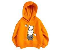 Ragazzi Ragazze Printed Hoodie Ragazza Natale Pullover Tops Maglione Natalizio Divertente con Cappuccio Felpe Foderate in Pile Cotone Manica Lunga Casual Abbigliamento per 5-14 Anni