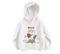 Ragazzi Ragazze Printed Hoodie Ragazza Natale Pullover Tops Maglione Natalizio Divertente con Cappuccio Felpe Foderate in Pile Cotone Manica Lunga Casual Abbigliamento per 5-14 Anni