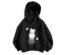 Ragazzi Ragazze Printed Hoodie Ragazza Natale Pullover Tops Maglione Natalizio Divertente con Cappuccio Felpe Foderate in Pile Cotone Manica Lunga Casual Abbigliamento per 5-14 Anni