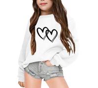 Ragazzi Ragazze Printed Hoodie Top a Tunica per Bambina Elegante Leggero Tinta Unita Sweatshirt Calda Felpe con Cappuccio Foderate in Pile Bambini Autunno Winte Girocollo 1-7 Anni