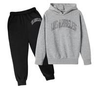 Ragazzi Ragazze Tuta Set Completi e coordinati bambini per vestibilità ampia due pezzi casual Stampato Uomo Con Stampa Lettera Felpa Joggers da gioco Autunno Inverno Regalo