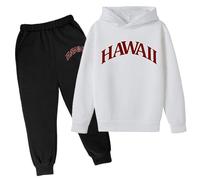 Ragazzi Ragazze Tuta Set Felpata 2 Pezzi Abbigliamento Completa Uomo Con Stampa Lettera Casual Felpa e Joggers da gioco per